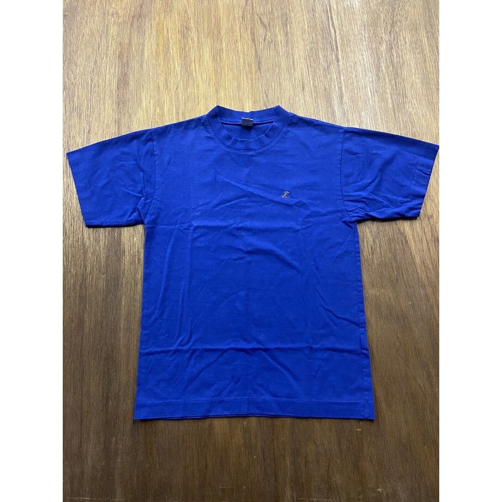 Vintage 90's Pennshoppe Blue Embroidered Crew Neck Tee Single Stitch Small